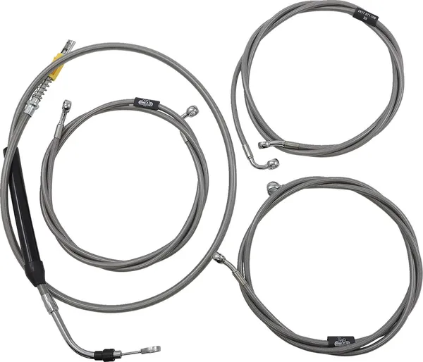 Kit câble de guidon et durite de frein tressé inox LA CHOPPERS