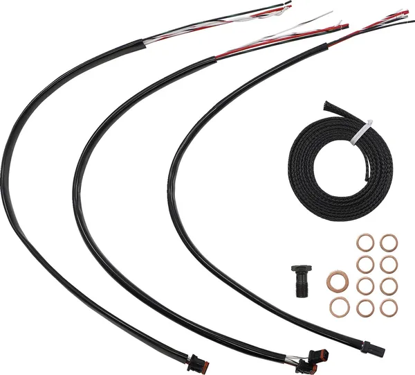 Kit complet de câbles et gaine de frein guidon Midnight tressé LA CHOPPERS - vue 2