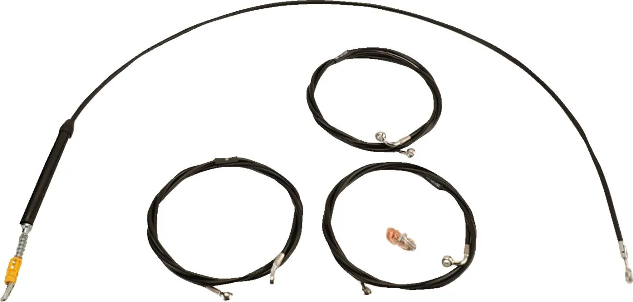 Kit câble de guidon et durite de frein vinyle noir LA CHOPPERS