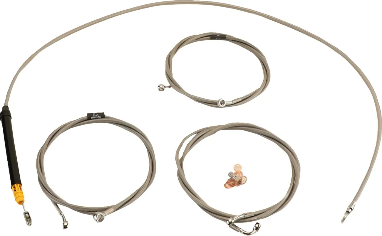Kit câble de guidon et durite de frein tressé inox standard LA CHOPPERS
