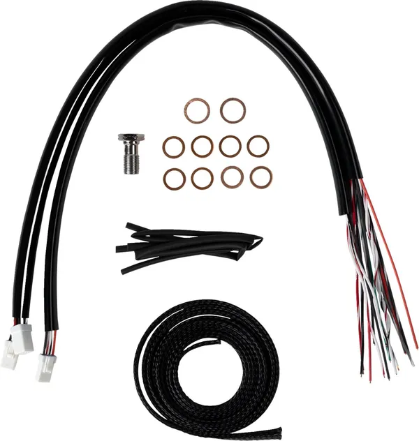 Kit complet de câbles de guidon et durite de frein tressés inox LA CHOPPERS - vue 2