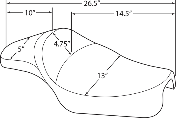Selle solo allongée Predator Drag Specialties - vue 4