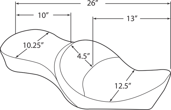 Selle double creusée en vinyle low-profile Drag Specialties - vue 2