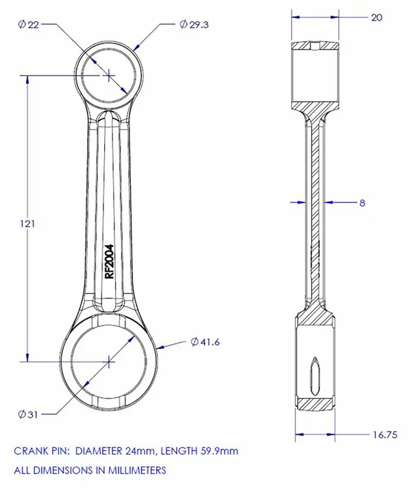 Kit bielles VINTCO - vue 3