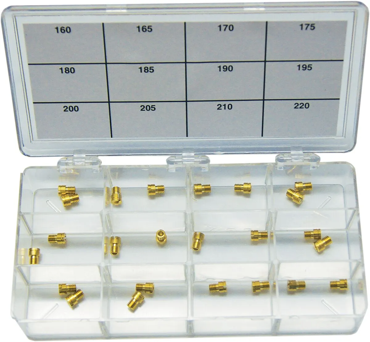 Assortiment de gicleurs principaux A-Bax Engineering pour kit de carburateur CV Keihin