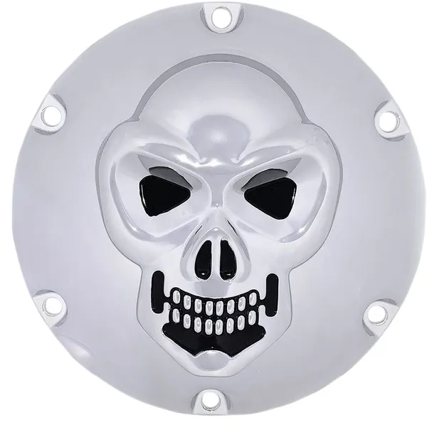 Trappe d'embrayage tête de mort 3D chrome DRAG SPECIALTIES