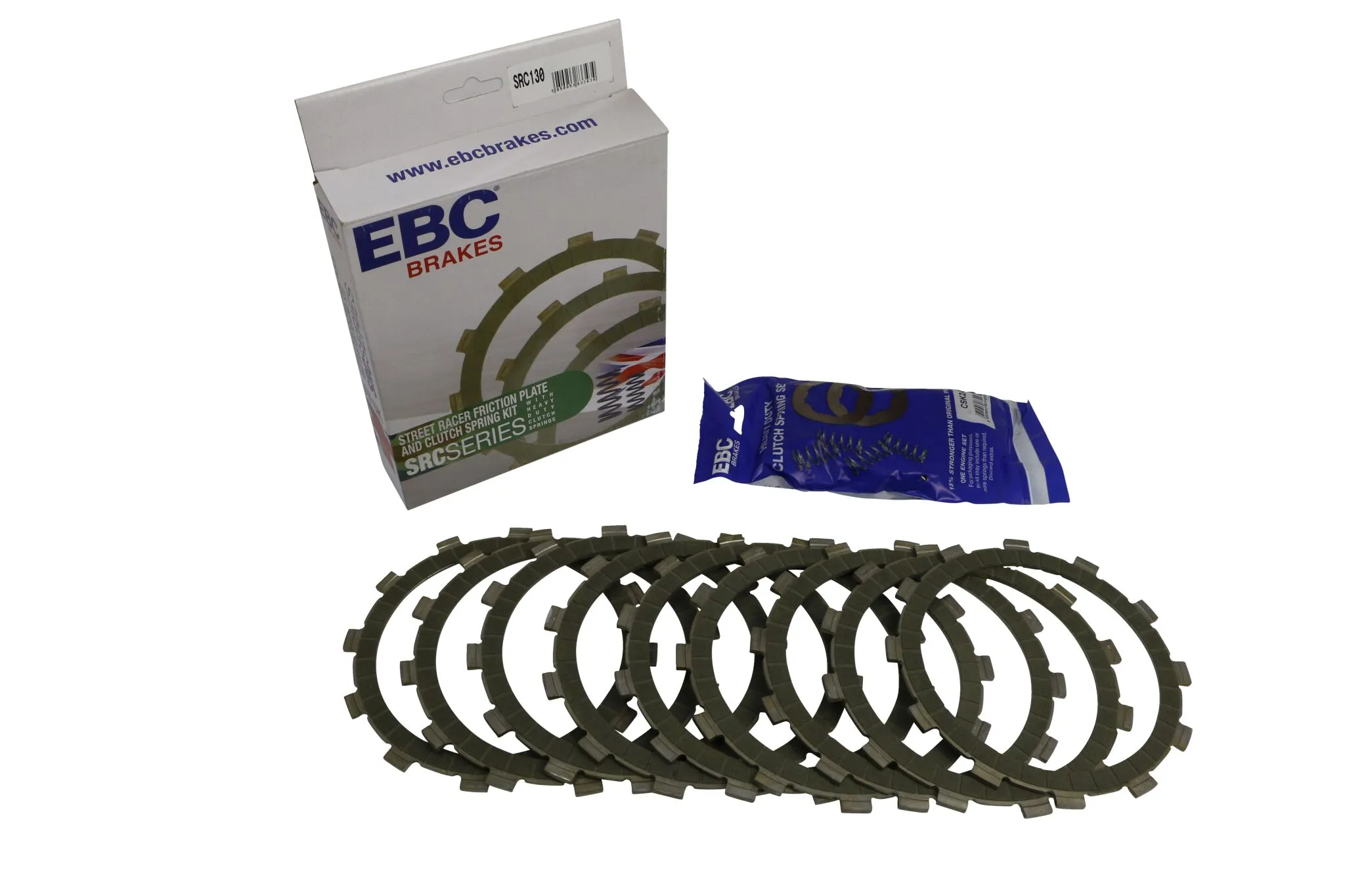 Disques d'embrayage garnis aramide EBC + ressort