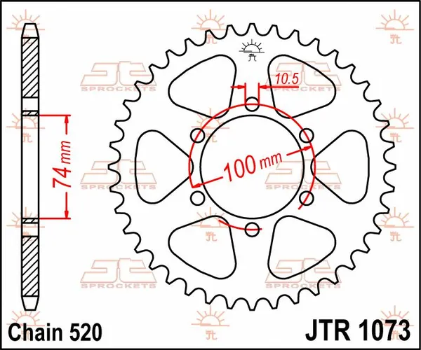 Pignon arrière JT SPROCKETS 46T 520 - vue 2