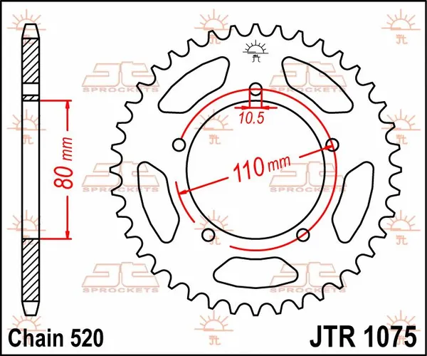 Pignon arrière JT SPROCKETS 39T 520 - vue 2