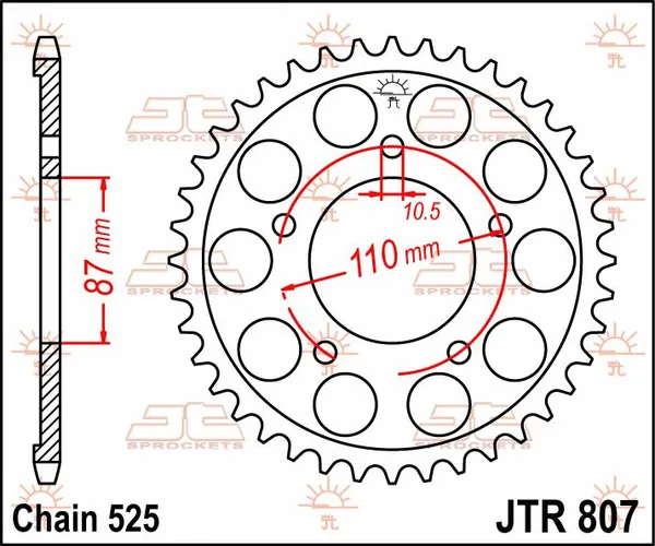 Couronne en acier JT Sprockets - vue 3