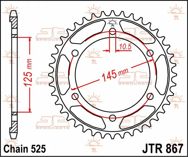 Couronne en acier JT SPROCKETS - vue 2
