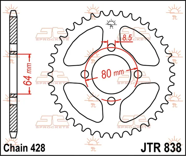 Couronne en acier JT Sprockets - vue 4
