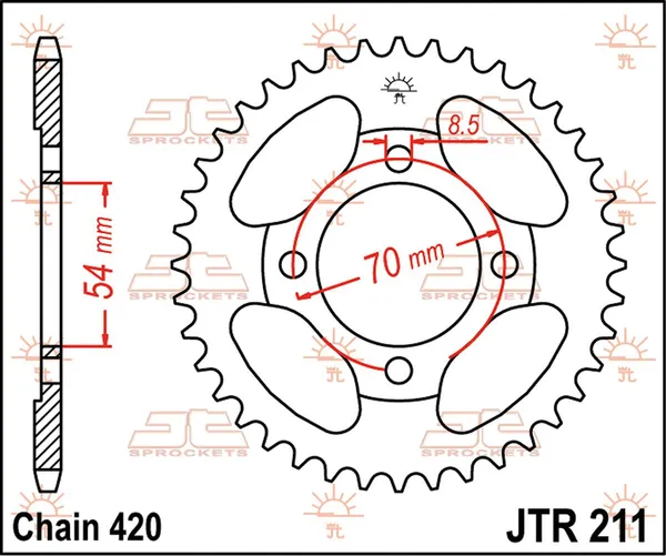 Couronne en acier JT SPROCKETS - vue 3