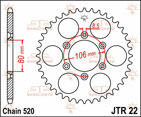 Couronne en acier JT SPROCKETS - vue 3