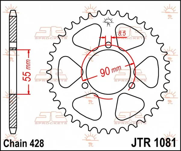 Couronne en acier JT Sprockets - vue 2