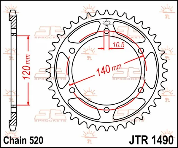 Pignon arrière JT Sprockets 37T 520 - vue 2