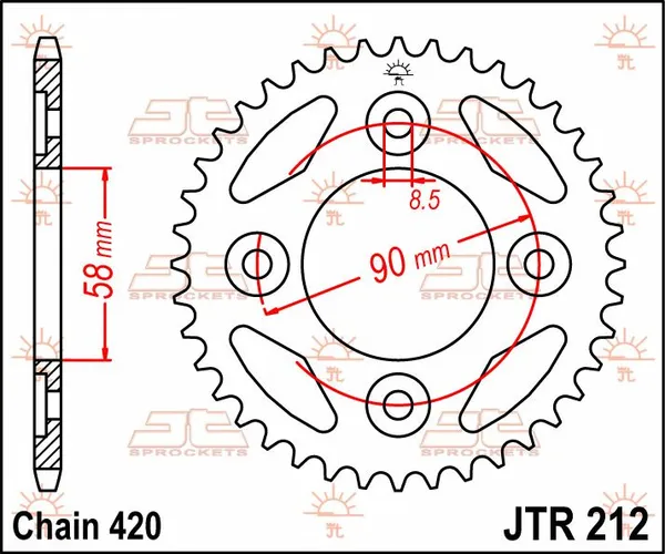 Pignon arrière JT SPROCKETS 37T 420 - vue 2