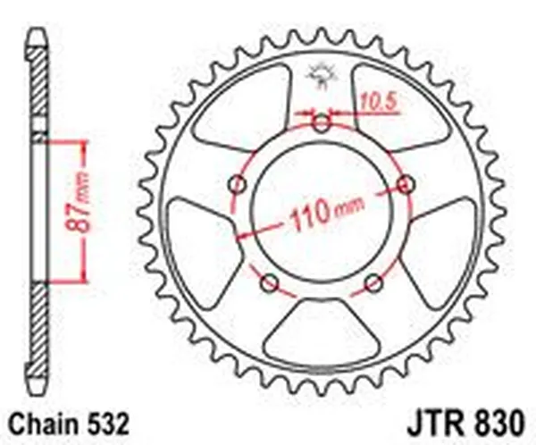 Pignon arrière JT SPROCKETS 45T 532 - vue 2