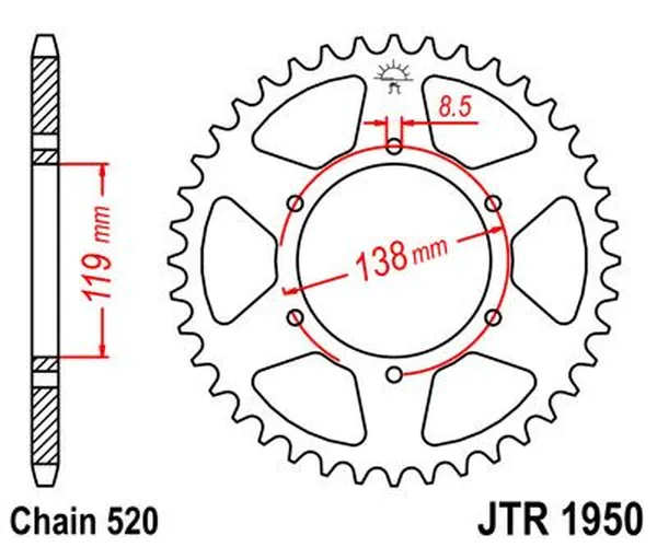 Pignon arrière JT SPROCKETS 48T 520 - vue 2
