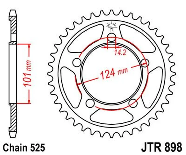 Pignon arrière JT SPROCKETS 42T 525 - vue 2
