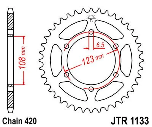 Pignon arrière JT SPROCKETS 65T 420 - vue 2