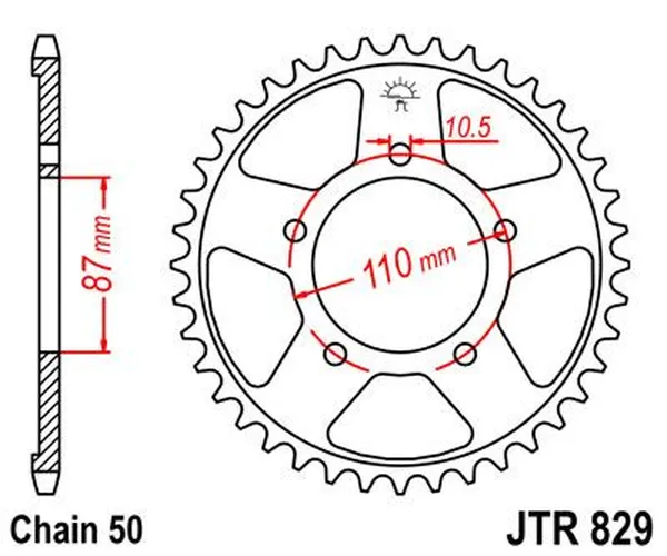 Couronne trempée par induction avec finition zinc noir JT Sprockets - vue 3