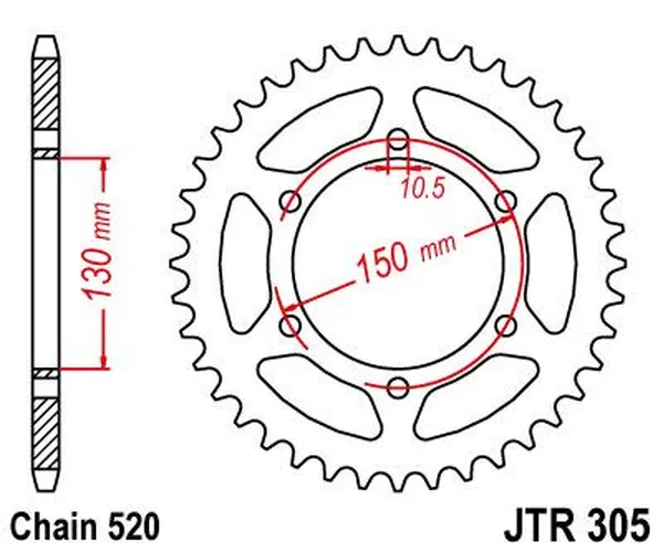 Pignon arrière JT SPROCKETS 46T 520 - vue 2