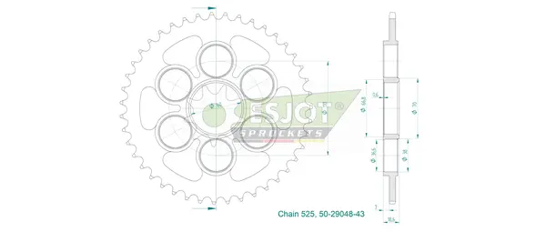 Couronne arrière standard 525 ESJOT - vue 2