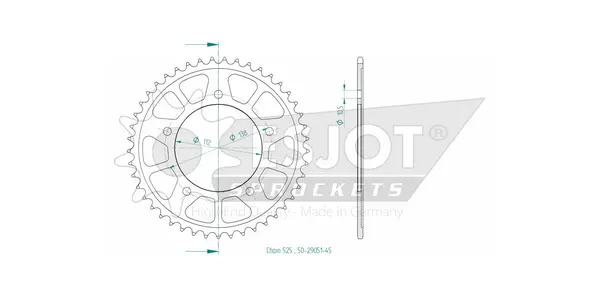 Couronne arrière standard 525 ESJOT - vue 2