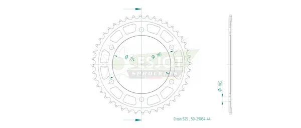 Couronne arrière standard 525 ESJOT - vue 2