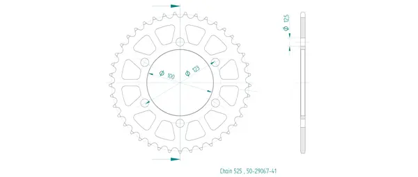 Couronne arrière standard 525 Esjot - vue 2