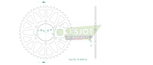 Couronne arrière standard 520 ESJOT - vue 2