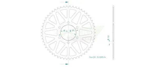 Couronne arrière standard 520 ESJOT - vue 2