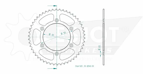 Couronne arrière standard 520 ESJOT - vue 2