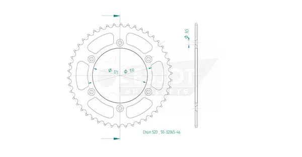 Couronne arrière standard 520 ESJOT - vue 2