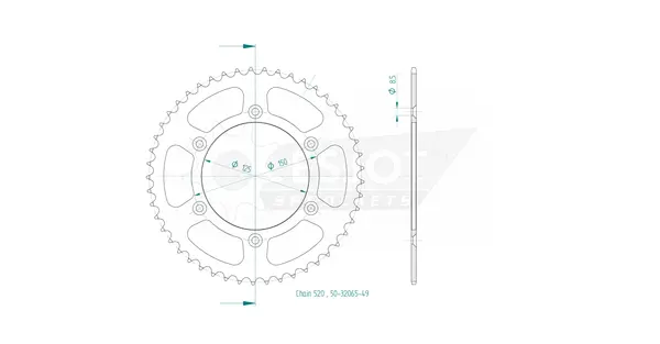 Couronne arrière standard 520 ESJOT - vue 2