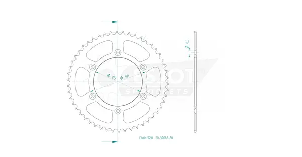 Couronne arrière standard 520 ESJOT - vue 2