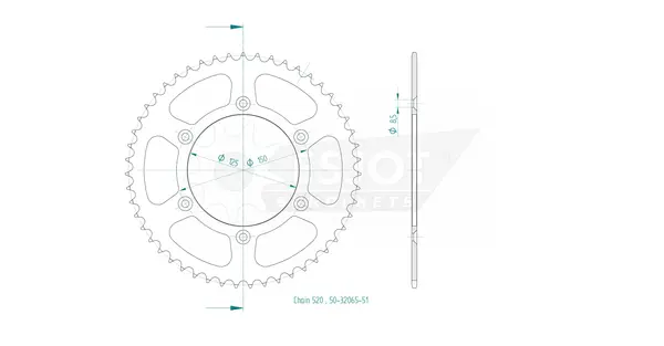 Couronne arrière standard 520 ESJOT - vue 2