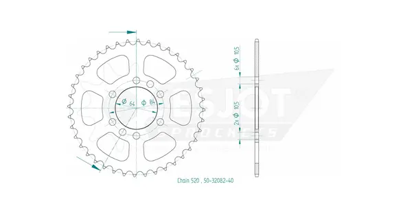 Couronne arrière standard 520 ESJOT - vue 2