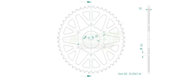 Couronne arrière standard 520 ESJOT - vue 2