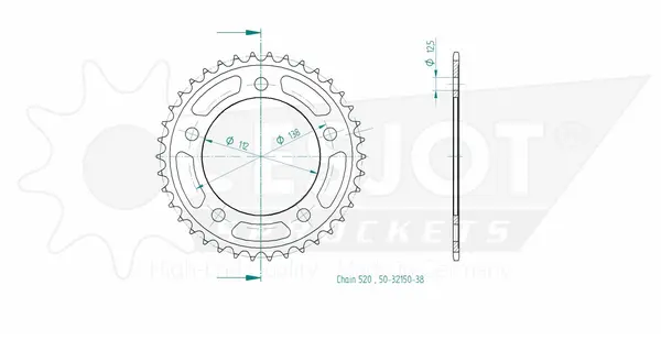 Couronne arrière standard 520 ESJOT - vue 2