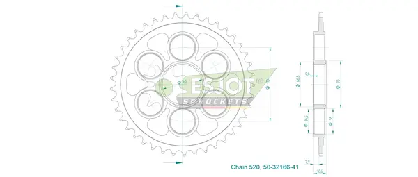 Couronne arrière standard 520 ESJOT - vue 2