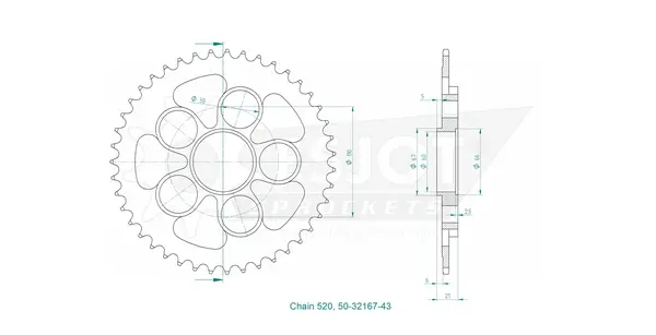 Couronne arrière standard 520 ESJOT - vue 2