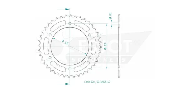 Couronne arrière standard 520 ESJOT - vue 2