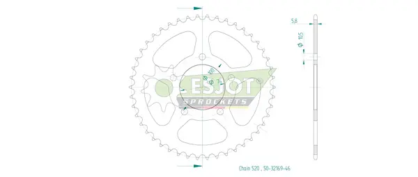Couronne arrière standard 520 ESJOT - vue 2