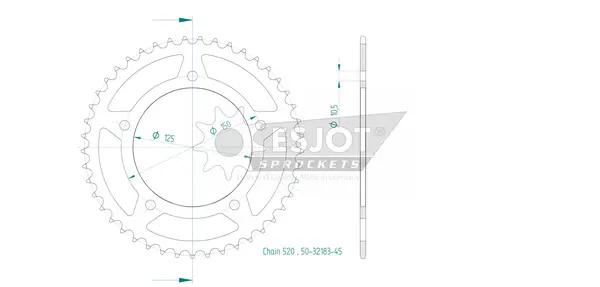 Couronne arrière standard 520 ESJOT - vue 2