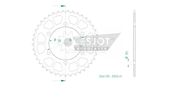 Couronne arrière standard 520 ESJOT - vue 2