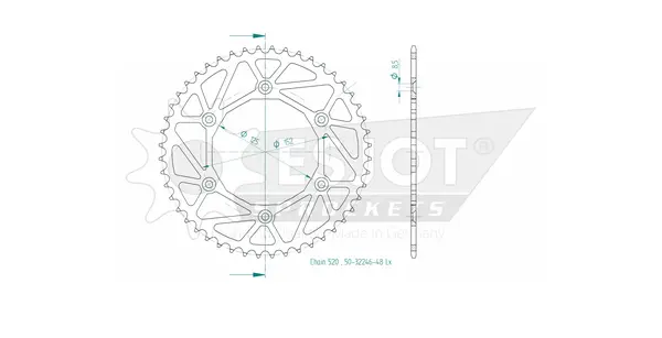 Couronne arrière standard 520 ESJOT - vue 2