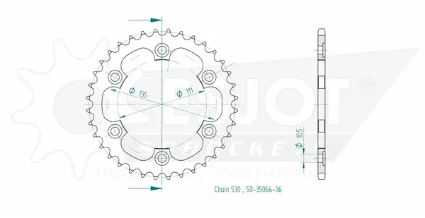 Couronne arrière standard 530 ESJOT - vue 2