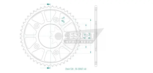 Couronne arrière standard 530 ESJOT - vue 2